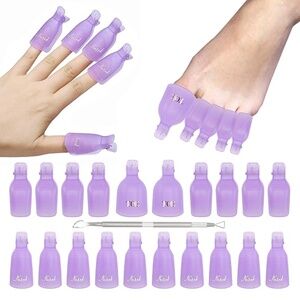 NIB Never used 20 PURPLE Nail Polish Remover Clips